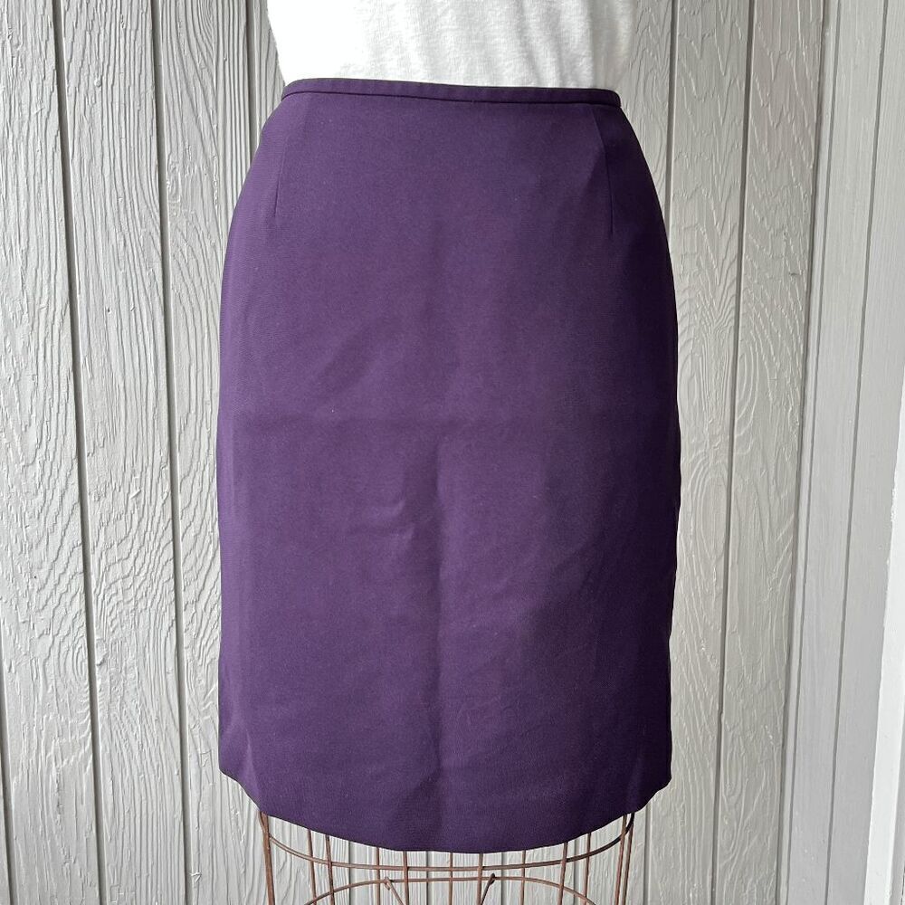 Vintage 90s Casual Corner Plum Purple Pencil Skirt, Size XS/S, Lined, Classic